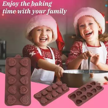 1/2шт силиконовая форма для торта 10 отверстий Сердце Любовь Роза шоколадные формы для шоколадной выпечки для DIY Vale B4M6 White-1pcs