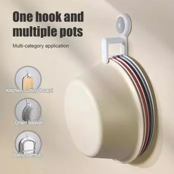 1/2шт. Вращающиеся на 360 градусов крючки для раковины, вешалки для хранения с присоской, водонепроницаемые, простые в установке настенные крючки для душа 1pc
