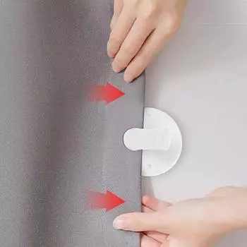 1/2шт зажимы для душевой занавески ветрозащитный самоклеящийся зажим для душевой занавески пряжка для туалетной занавески кольца для штор держатель зажима аксессуары для ванной комнаты 1PCS белый