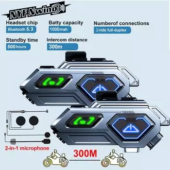 1/2x C8 Pro Music Interphone Bluetooth 5.3 Мотоциклетный шлем Интерком Гарнитура Водонепроницаемый 300 м Intercomunicador Динамик Наушники