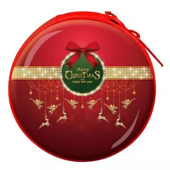 1/2X Мини-сумка для хранения на молнии, круглый чехол для женщин, рождественские кошельки, кошелек