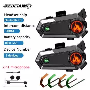 1/2x мотоциклетный шлем гарнитура для 2 мотоциклистов 500M intercomunicador мото интерфон водонепроницаемый беспроводной динамик наушники