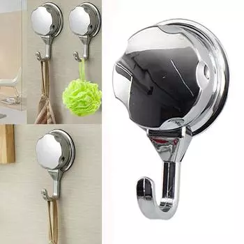 1/2X съемные крючки с вакуумной присоской, держатель для полотенец, крючок для ванной комнаты и кухни 1PC серебряный