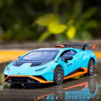 1:30 Lambos Huracan STO литая игрушечная модель автомобиля со звуком и светом инерционный механизм детская игрушка коллекционная вещь подарок на день рождения синий