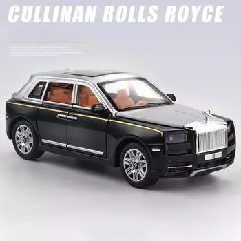 1/30 масштаб Cullinan, литая под давлением модель автомобиля, игрушечная машина с откатным механизмом, звуком и светом для детей, коллекция подарков для мальчиков и девочек 1/30-16.5x6.5x6.5cm чёрный/серебряный