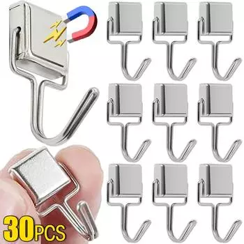 1/30 шт. Квадратные магнитные крючки, многоцелевые крючки для хранения, несущие настенные вешалки для домашней кухни, организация хранения