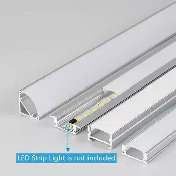 1-30 шт./лот 0,5 м/шт. V/U/YW-типа светодиодные алюминиевые профили встраиваемые молочно-черные крышки для углового шкафа линейные полосовые светильники 1PCS