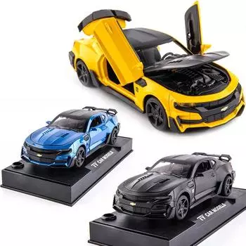 1:32 Акустооптическая модель автомобиля из сплава Bumblebee Car Simulator Model Car Gift Toy красный
