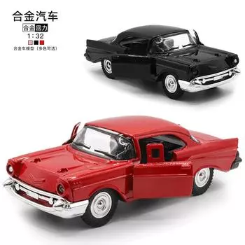 1:32 Alloy Classic Car Model Children s Toy Car Back Force Car Model Can Open The Door Children s Fun Toys чёрный