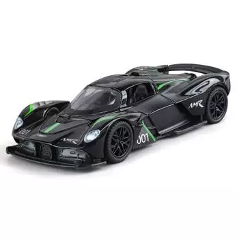 1/32 Aston Martin Valkyrie Supercar Модель легкосплавного автомобиля Звук и свет Инерционный механизм Детская игрушка Коллекционные предметы Подарок на день рождения жёлтый