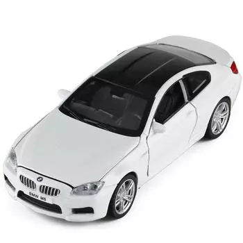 1/32 BMW M6 Coupe литая модель автомобиля из сплава и игрушечный автомобиль металлическая игрушечная модель автомобиля коллекция звуковая световая имитация детская игрушка подарок белый