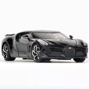 1/32 Bugatti La Voiture Noire игрушечная машинка для детей JKM Diecast Super Sport миниатюрная модель со звуком и светом коллекция подарок для мальчика
