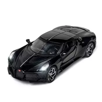1:32 Bugatti La Voiture Noire, модель автомобиля, игрушка с откидным механизмом из цинкового сплава, звуком и светом для детей, мальчиков и девочек, коллекция автомобилей, реплики масштабных моделей автомобилей 1/32-15.5x7x4cm