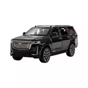 1/32 Cadillac Escalade Модель автомобиля из сплава с высокой имитацией, литая игрушка со звуком и светом, инерционные транспортные средства, декоративные игрушки для детей чёрный