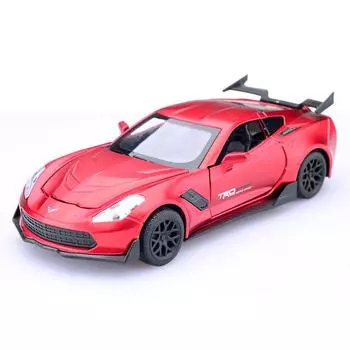 1/32 Corvette Supercar Модель автомобиля Металлический литой сплав Моделирование автомобиля Инерционные транспортные средства Машины Игрушки для детей Подарки для детей