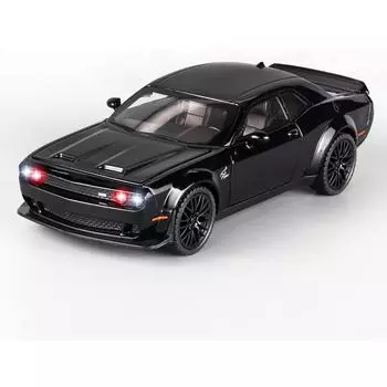 1/32 Dodge Challenger Hellcat, литые под давлением металлические игрушечные машинки, откатная машина Hellcat со светом и музыкой, игрушечная машинка Hellcat, коллекционные модели автомобилей 1/32-Size:15.8*6.2*4.8cm красный