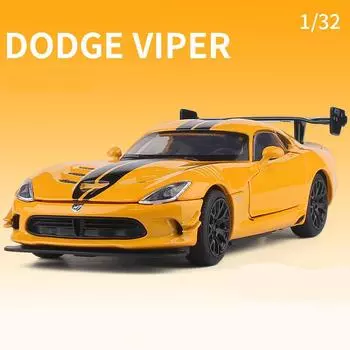 1/32 Dodge Viper ACR SRT Alloy Sports Car Model Diecasts Metal Toy Vehicles Car Model Simulation Sound Light Children Toy Gift жёлтый