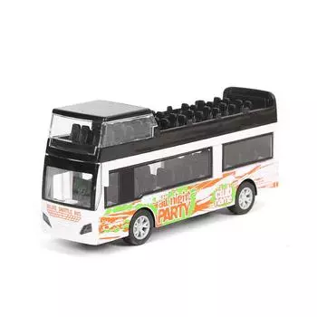 1/32 двухэтажный туристический автобус из сплава, модель автомобиля, детские игрушки, автомобильные украшения, откатной автомобиль, игрушки для мальчиков 1/32-Size:13*6*3.5cm белый