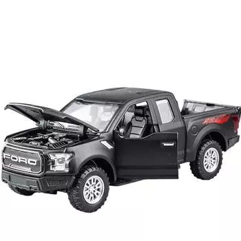 1/32 Ford Raptor F150 Big Wheel литой литой автомобиль модель со звуком и светом инерционный автомобиль игрушки для детей рождественские подарки