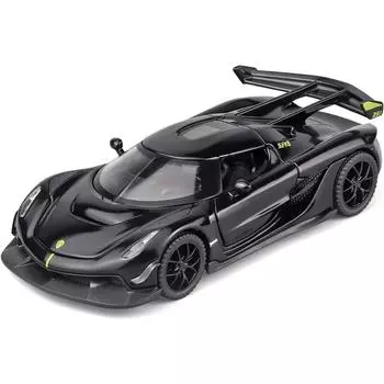 1/32 игрушечные машинки Koenigsegg Jesko, литой под давлением металл, Коллекционная модель автомобиля Koenigsegg, игрушечный автомобиль Koenigsegg с откатным механизмом со светом и музыкой, игрушечные машинки 1/32-Size:15*6.5*4cm чёрный