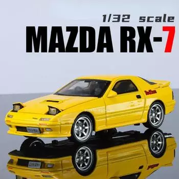 1/32 Initial D Mazda RX7 литые игрушечные машинки со звуком и светом масштабная модель машинки игрушки для детей на день рождения коллекционные подарки