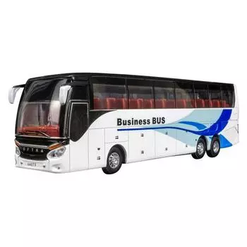 1/32 Электрический игрушечный туристический автобус, модель автомобиля из сплава, имитация металла, модель бизнес-автобуса, звук и свет, детский подарок красный