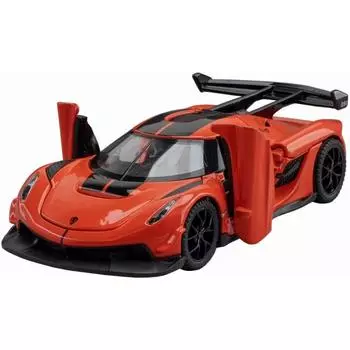 1/32 Koenigsegg Jesko Toy Cars Модель Оранжевый сплав Коллекционные литые автомобили со звуком и светом оранжевый