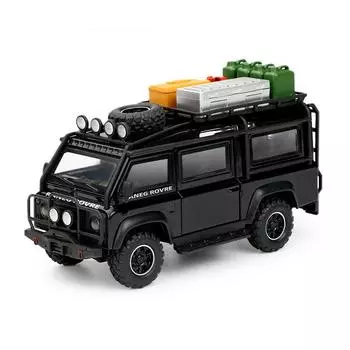 1/32 Land Range Rover Defender Van Alloy Camping Car Model Diecasts Metal Toy Off-Road Vehicles Car Model Sound Light Kids Gifts чёрный