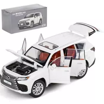 1/32 Lexus LX600 внедорожник спортивная машинка игрушка 1:32 JKM литая миниатюрная модель светящегося транспортного средства свободные колеса коллекция подарок для мальчиков детей