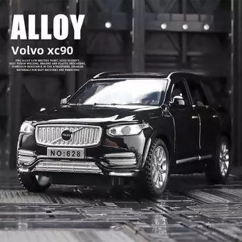 1:32 Литая модель автомобиля Volvo XC90 с фарами, музыкой и 6 открывающимися дверями. красный