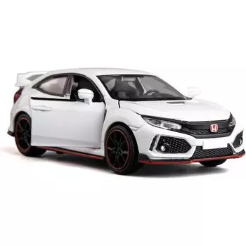 1/32 литая под давлением модель автомобиля Honda Civic из сплава, игрушечная модель автомобиля из сплава с откидным механизмом, светом и звуком, открытая дверь для детей, подарок, возраст 3-5 лет 1/32-Size:15.5*7*4.8cm красный