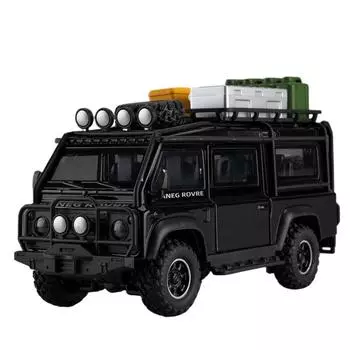 1/32 литой автомобиль для Land Rover Defender Van модель игрушечная машинка со звуком и светом 1/32-Size:14*6.3*8cm чёрный