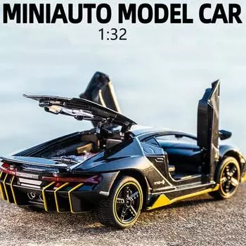 1:32 литой автомобиль модель металлический инерционный игрушечный спортивный автомобиль мальчик украшение с открывающейся дверью для подарка детям