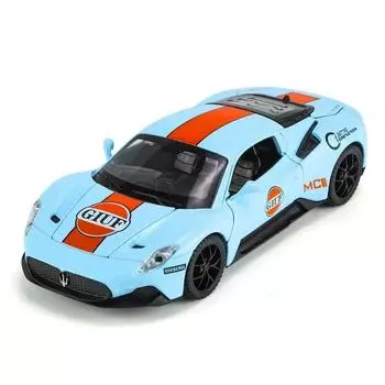 1/32 Maserati MC20 Gulf Edition литая модель автомобиля игрушка со звуком и светом транспортные средства украшения игрушки для детей подарок синий