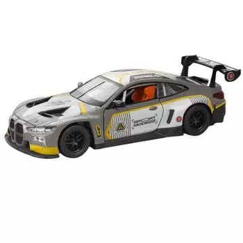 1/32 масштаб BMW M4 GT3 супер модель автомобиля звук свет коллективный миниавтомобиль игрушки для детей украшение дома серый/белый