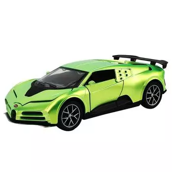 1/32 масштаб Bugatti Centodieci, литая под давлением модель автомобиля, игрушечный автомобиль с откатным механизмом, звуком и светом для детей, коллекция подарков для мальчиков и девочек 1/32-16x7x4cm зелёный