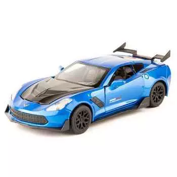 1/32 масштаб Corvette ZR1, модель автомобиля из сплава, автомобиль со звуком и освещением, имитация реверса, игрушечный автомобиль, подарок на день рождения 1/32-Size:15*7*4cm чёрный/синий