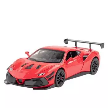 1/32 масштаб Ferrari 488 спортивная модель автомобиля литые игрушечные машинки со звуком и светом инерционные модели украшения подарки на день рождения мальчиков жёлтый