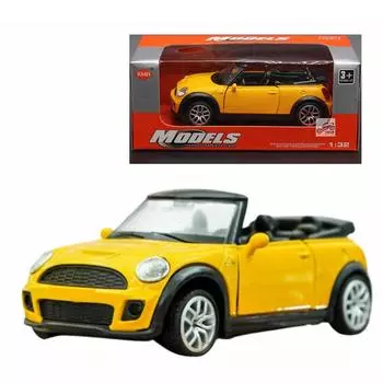 1/32 масштаб, сплав металла, откидная литая под давлением мини-модель автомобиля со звуковым светом, мини-автомобильная игрушка для детей и открытая дверь 1/32-Size:12.7*5.8*4cm жёлтый