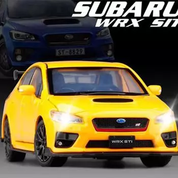 1/32 масштаб Subaru WRX STI модель автомобиля со звуком и светом, откидная литая машина из сплава, коллекция автомобилей, подарок для детей 1/32-Size:14.6*5.7*4.6cm