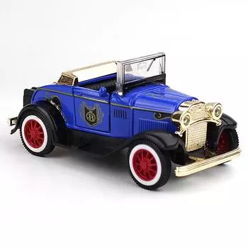 1/32 масштаб, винтажный автомобиль, классическая модель, литой металлический автомобиль, игрушка для детей Size:12.5*6*5.5cm,Open синий