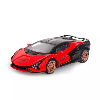 1:32 масштаба Lambo Sian, модель автомобиля из сплава, со световыми и звуковыми эффектами, литые под давлением игрушки для мальчиков, подарок на день рождения, детские игрушки, коллекция автомобилей 1/32-16x7.5x4cm