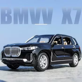 1:32 масштаба X7 SUV, металлическая литая под давлением модель автомобиля, игрушки из сплава с отступом, звуком и светом для детей, коллекция подарков для взрослых 1/35-15.7x6.1x5.3cm чёрный