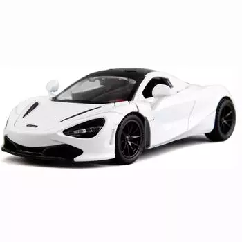 1:32-масштабная игрушечная модель автомобиля McLaren 720S, автомобиль с откатным механизмом из цинкового сплава со звуком и светом и открытой дверью кузова, игрушечный автомобиль для детей, подарок для мальчиков и девочек 1/32-16x8.5x4.5cm белый