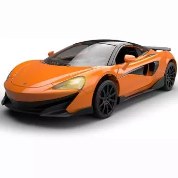 1:32-масштабная металлическая модель автомобиля McLaren 600LT, машинки с откатным механизмом со звуком и светодиодами, литые игрушечные машинки, подарок на день рождения для мальчиков и девочек 1/32-15.4x6.4x3.5cm