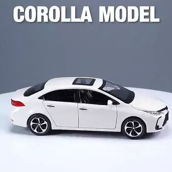 1:32-масштабная модель автомобиля Toyota Corolla, игрушечный автомобиль из цинкового сплава со звуком и светом для детей, мальчиков и девочек 1/32-15.5x7x4.5cm красный