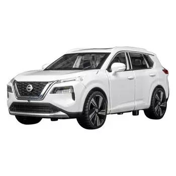 1/32 масштабная модель внедорожника X-trail со звуком и светом, коллекционный металлический автомобиль для детей, подарок на день рождения, детская игрушка 1/32-Size:14.5*6*5.2cm чёрный