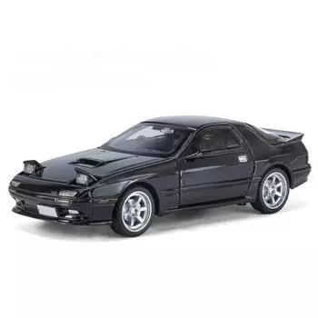 1/32 Mazda Initial D RX7 Миниатюрная литая игрушечная модель автомобиля RX-7, коллекция звуков и света, хобби, подарок для детей, мальчиков и малышей чёрный