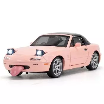 1/32 Mazda Miata MX5 Alloy Scale Car Model Diecast Miniature Car Toy Vehicle Sound and Light Collection Children Toy Gift