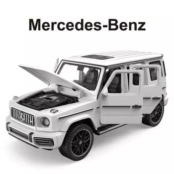 1:32 Mercedes-Benz AMG G63 Моделирование легкосплавного автомобиля Металлический большой внедорожник G Back Force Акустооптический ящик чёрный